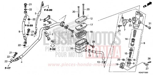REAR BRAKE MASTER CYLINDER CBF300NAJ de 2018
